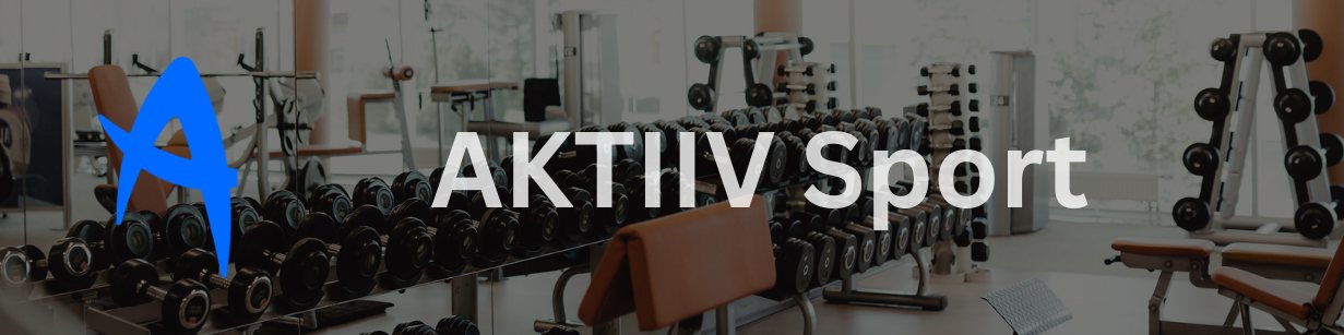 Aktiiv Spordi logo jõusaali taustal